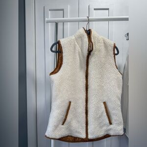 Old Navy White and Brown Sherpa Vest